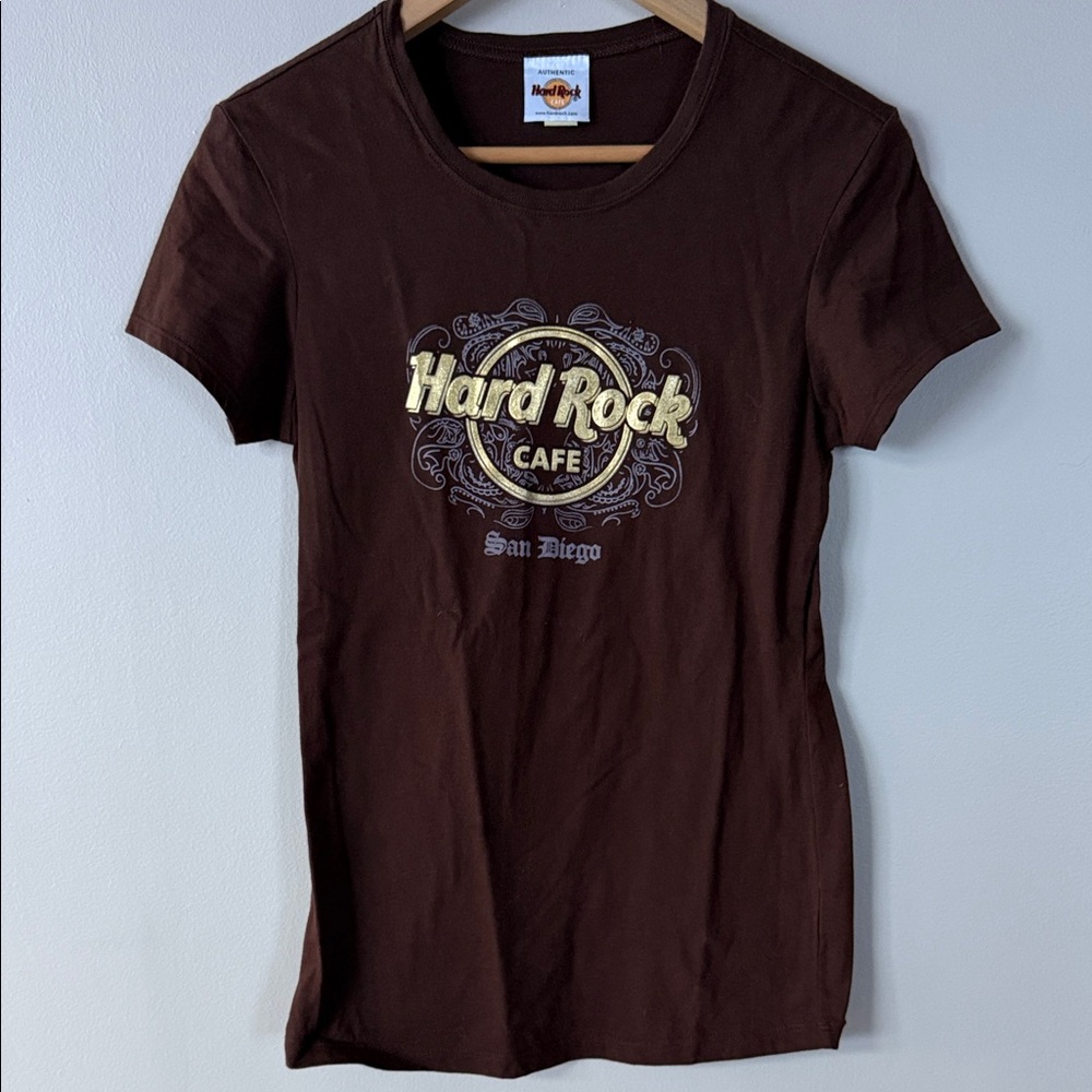 Hard Rock Cafe Chocolate Brown Short Sleeve Tee